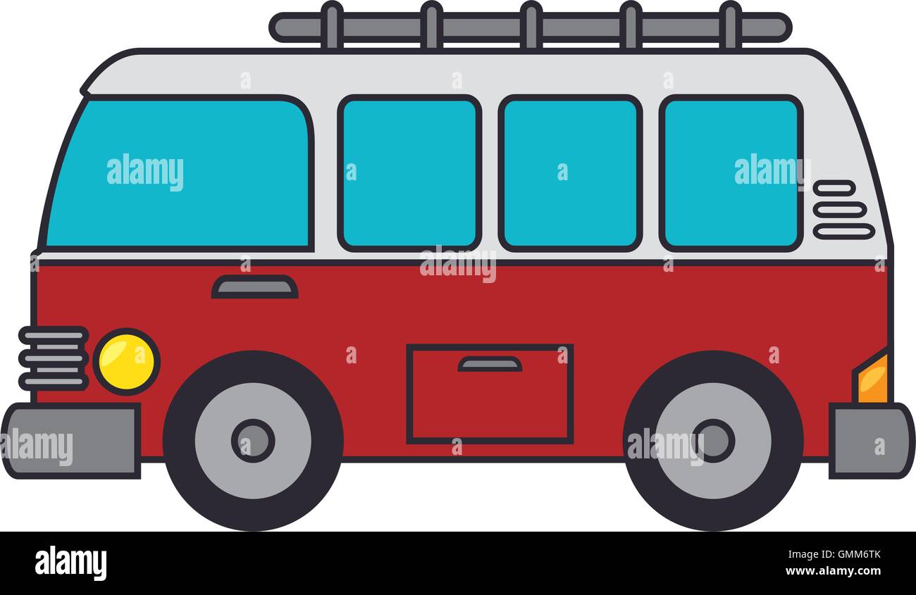Vintage hipster camper van Stock Vector Images - Alamy