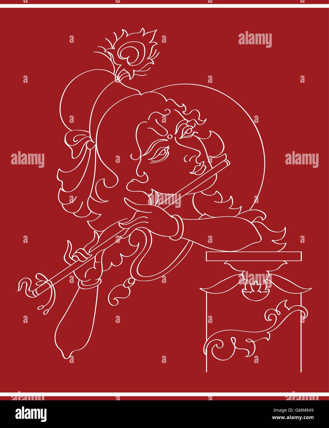 Calligraphic Lord Krishna Stock Vector Image & Art - Alamy