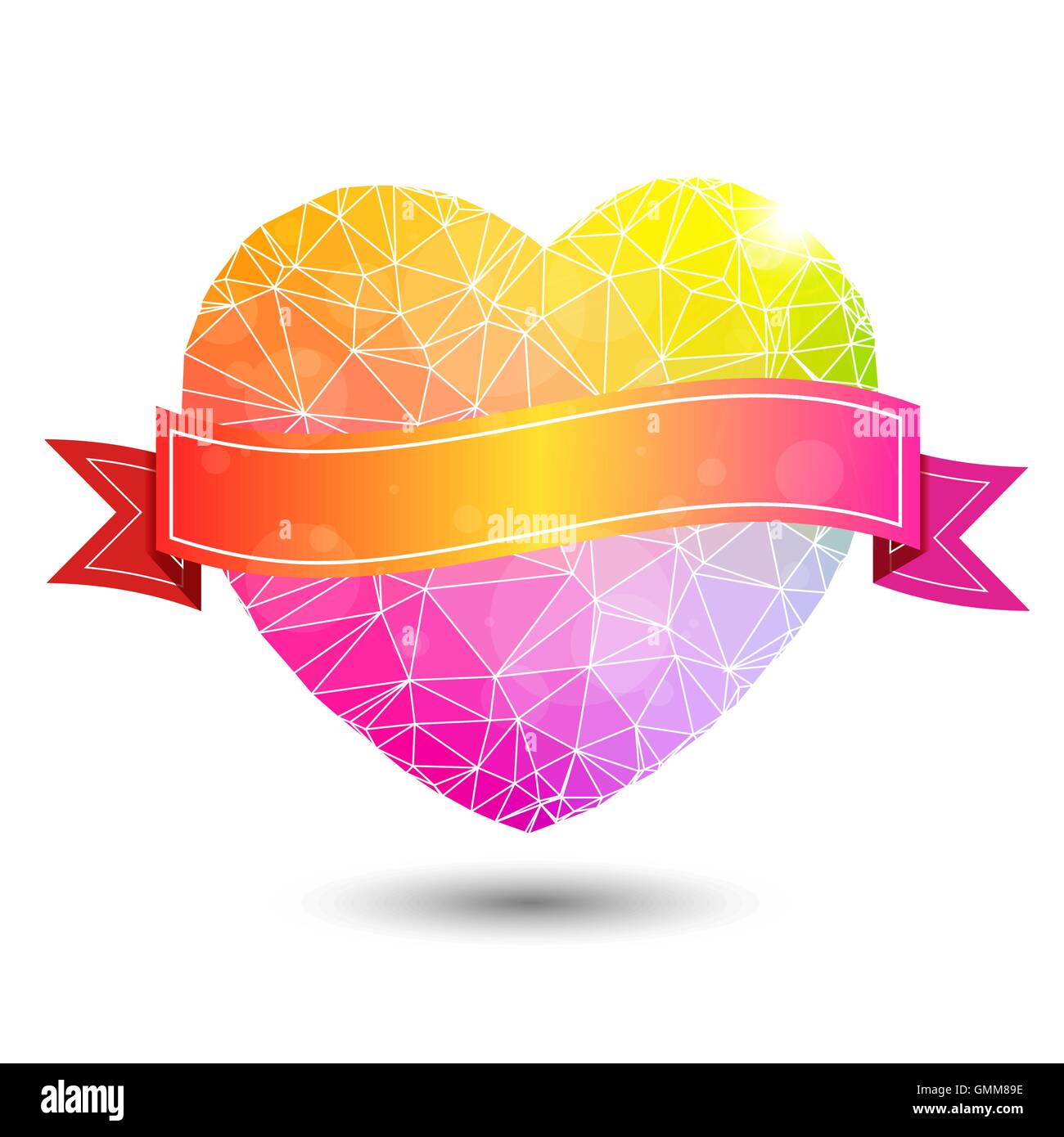 Abstract geometric colorful heart shaped valentine Stock Vector Image ...