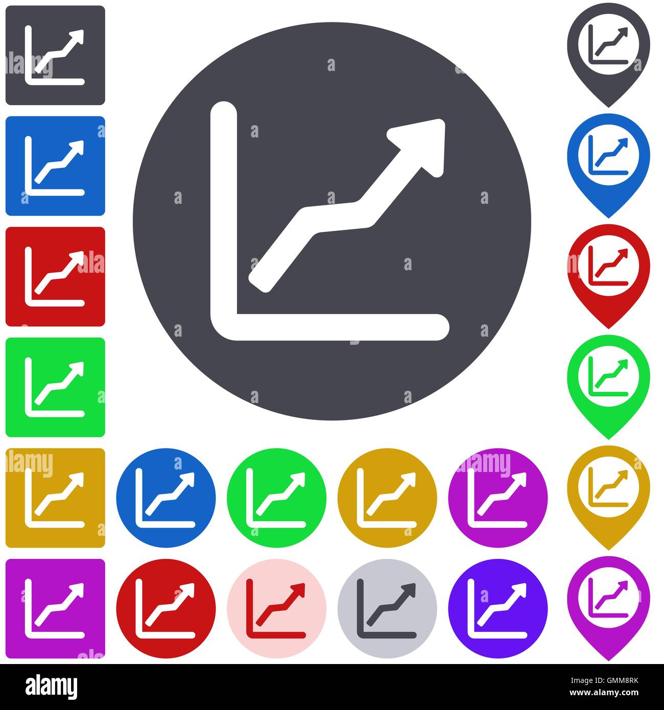 Color ascending icon set Stock Vector Image & Art - Alamy