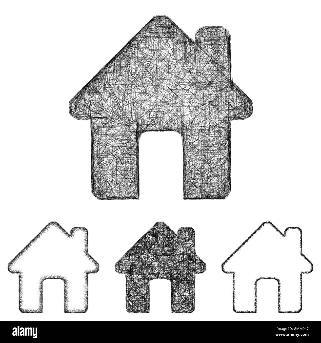 Home icon set sketch line art Stock Vector Image & Art Alamy