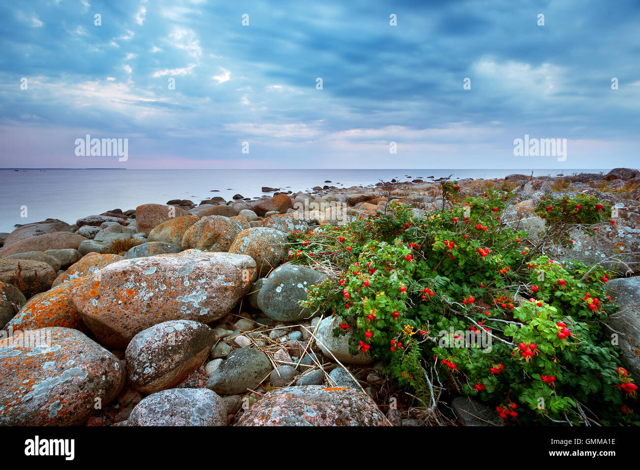 Colourful sky rocky shore hi-res stock photography and images - Alamy