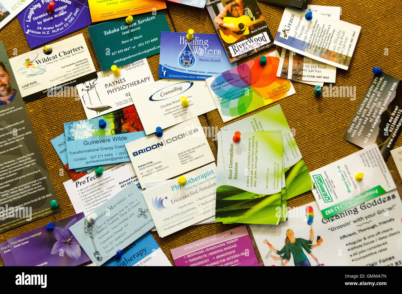 Community notice board, Takaka, Tasman District, South Island, New