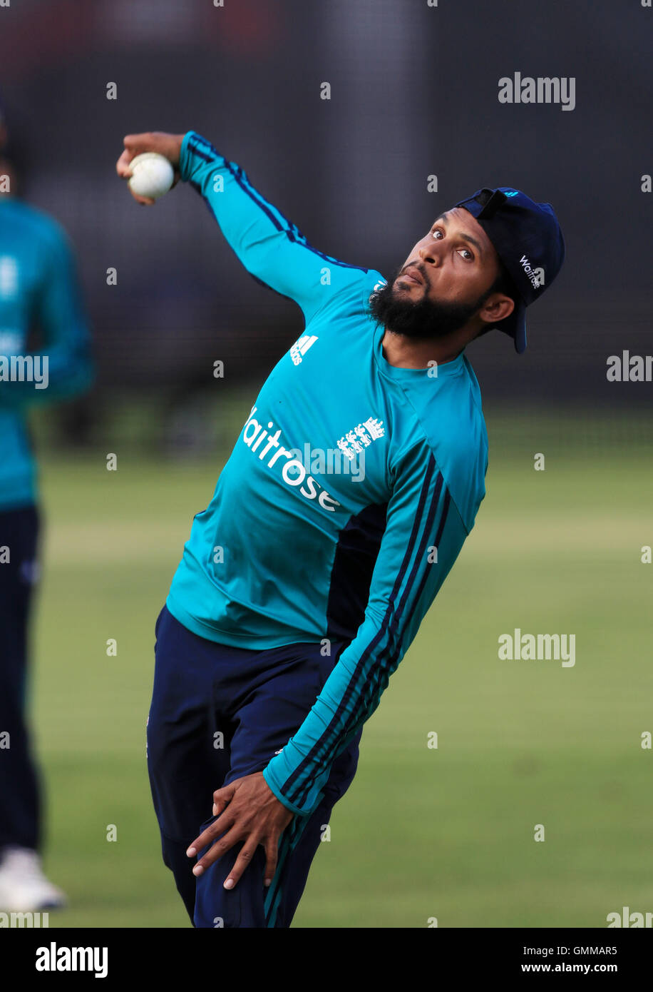 Addil Rashid England's Adil Rashid during a nets session at Lord's, London Stock ...