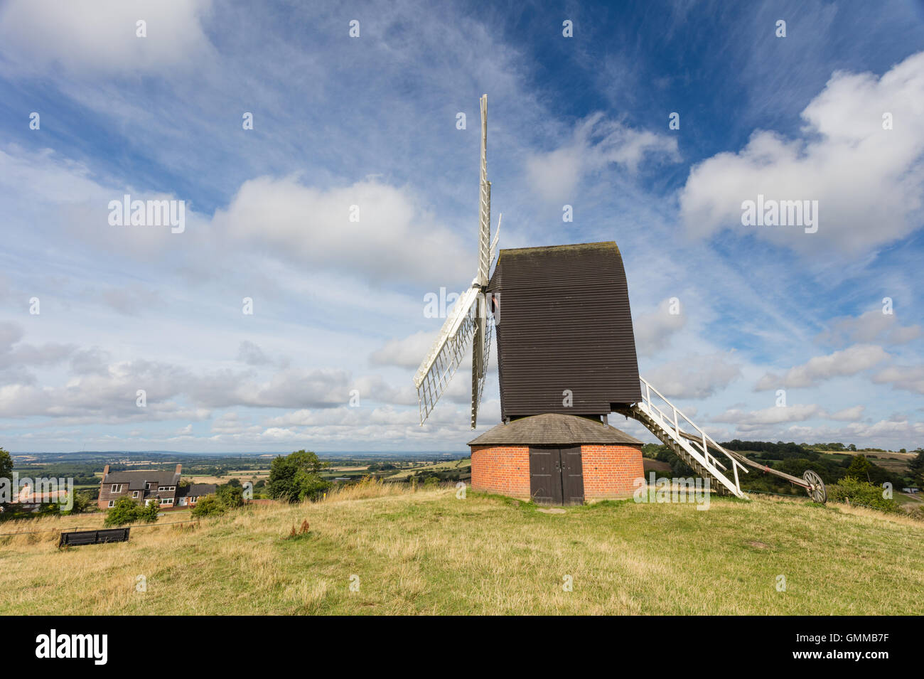 Brill windmill, a post windmill situated on Brill Common, Aylesbury, Buckingham. It was in use from 1668 to 1906. Stock Photo