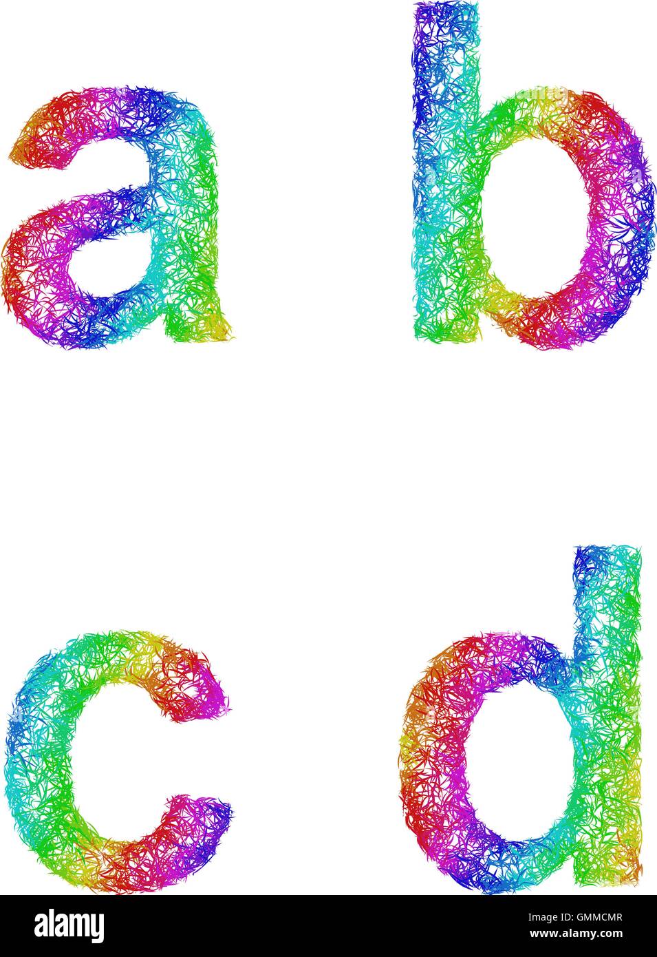 Rainbow Sketch Font Set