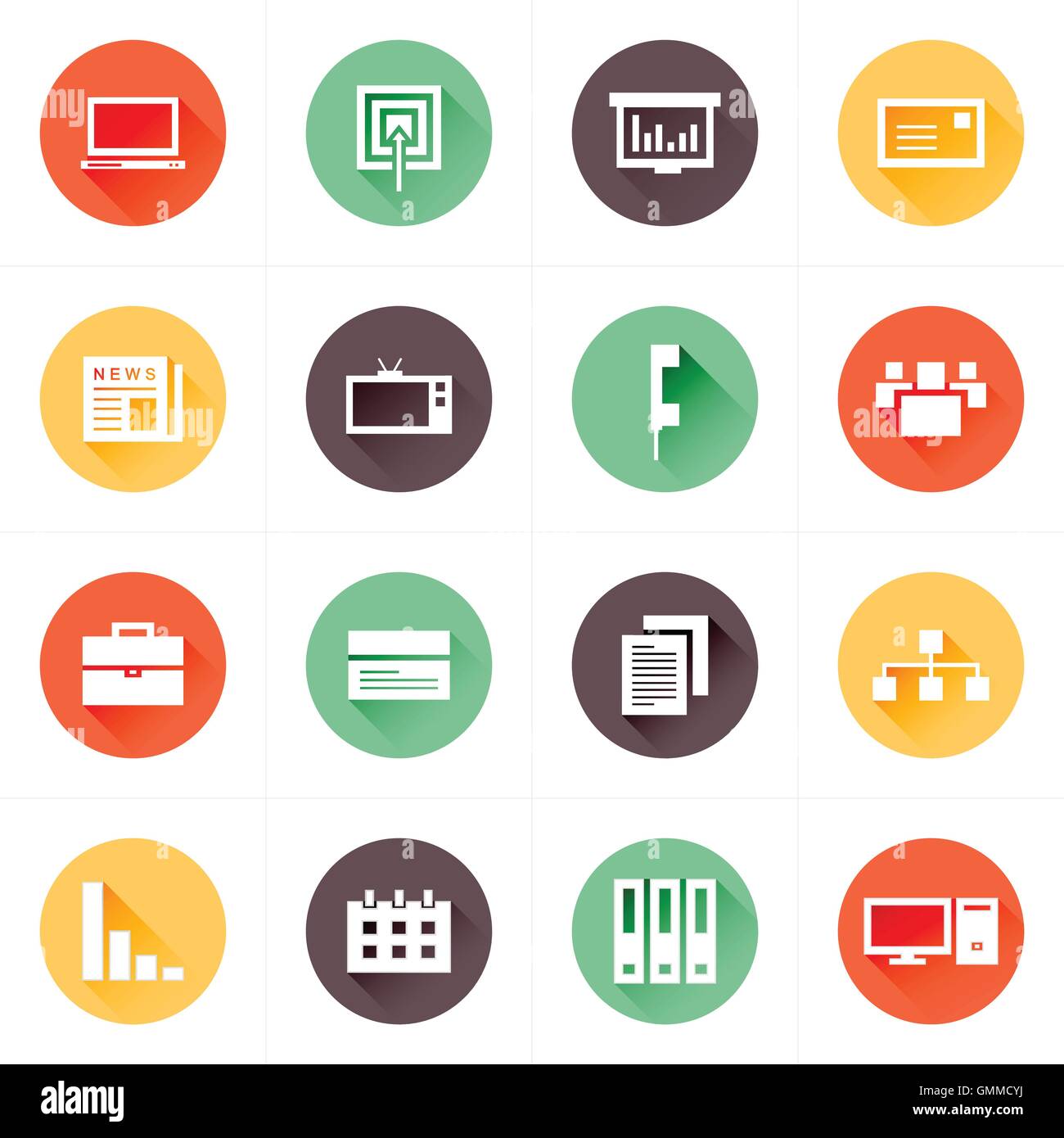 office icons set design flat Stock Vector Image & Art Alamy