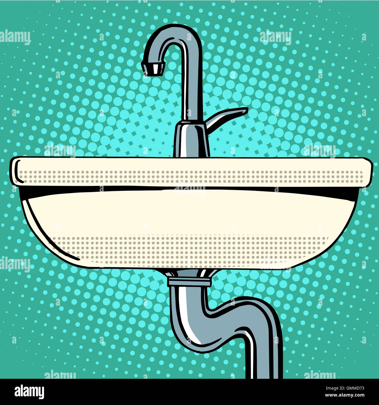 sink washing with faucet water Stock Vector
