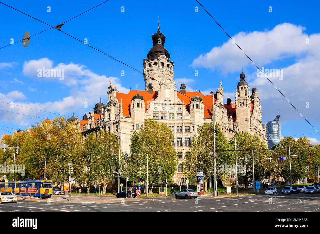 Neues Rathaus (new town hall) in Leipzig, Germany. Stock Photo