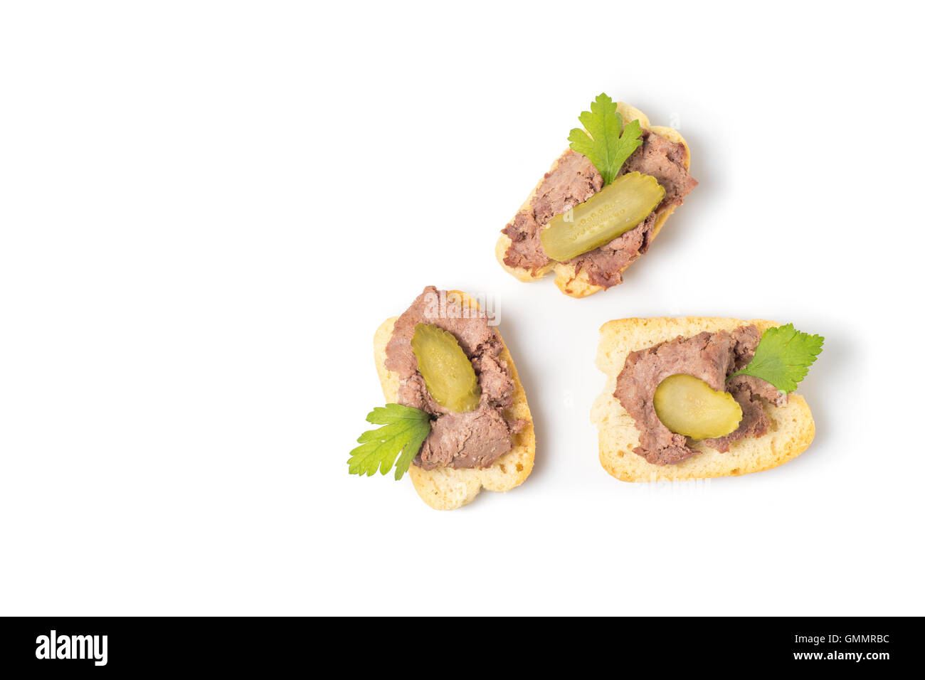 Chicken liver pate canapes gourmet hires stock photography and images