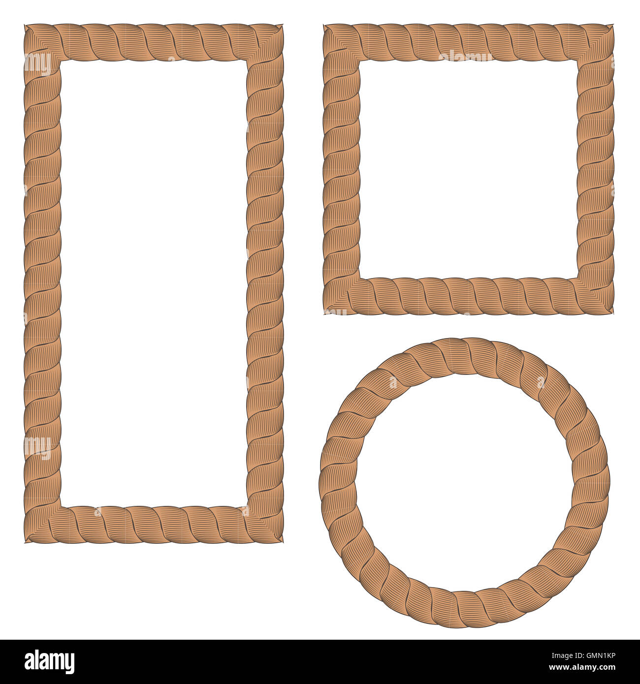 Frames Using Rope Rope Creative Ornamental Frames Stock Photo - Alamy