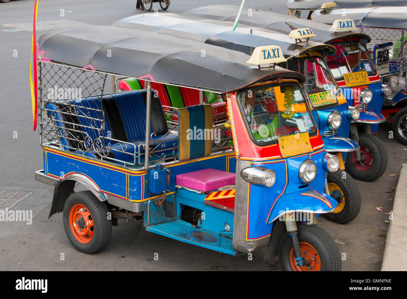 Tuk-tuks in Bangkok, Thailand Stock Photo