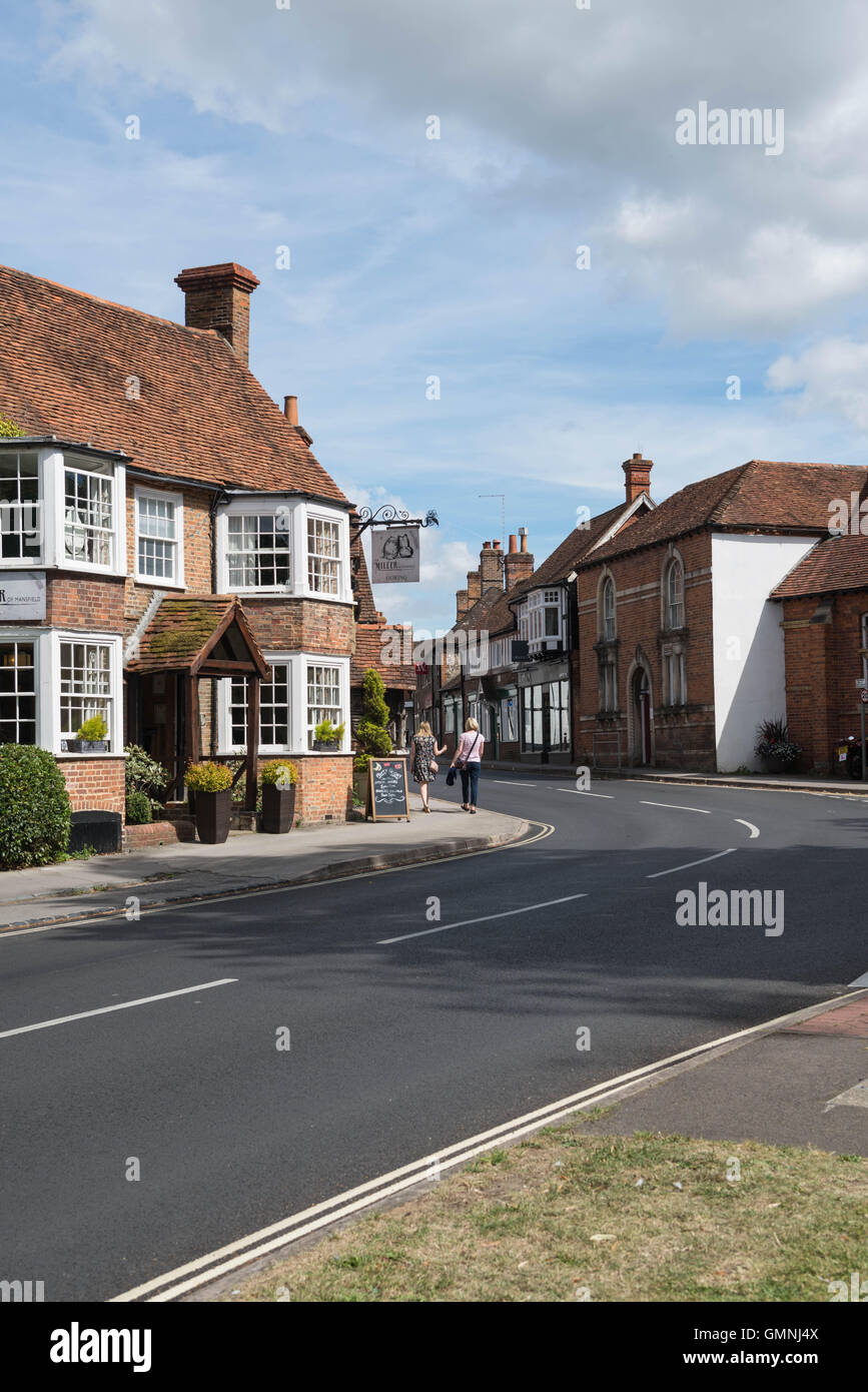 High Street, GoringonThames, and the Miller of Mansfield hotel Stock Photo Alamy