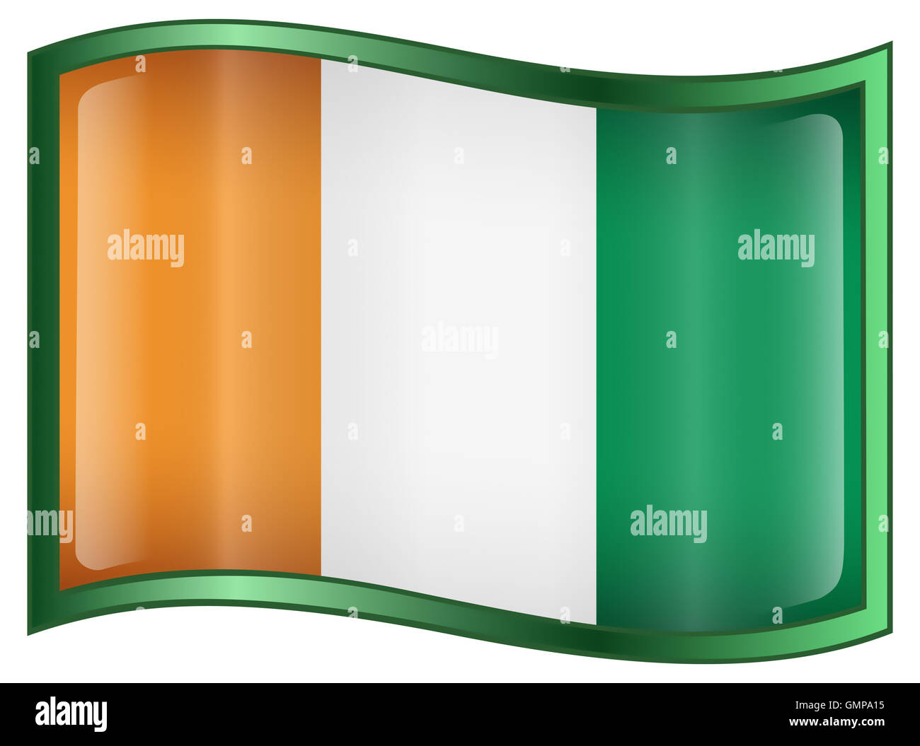 Ivory Coast flag icon. Stock Photo