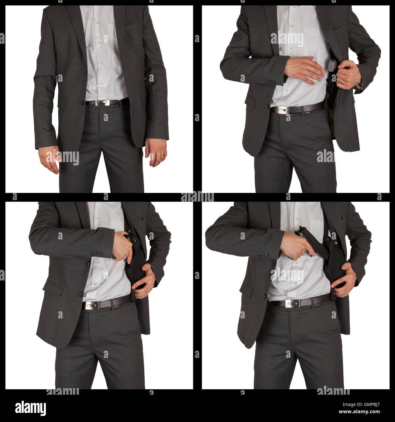 Secret service agent with a gun, series Stock Photo Alamy