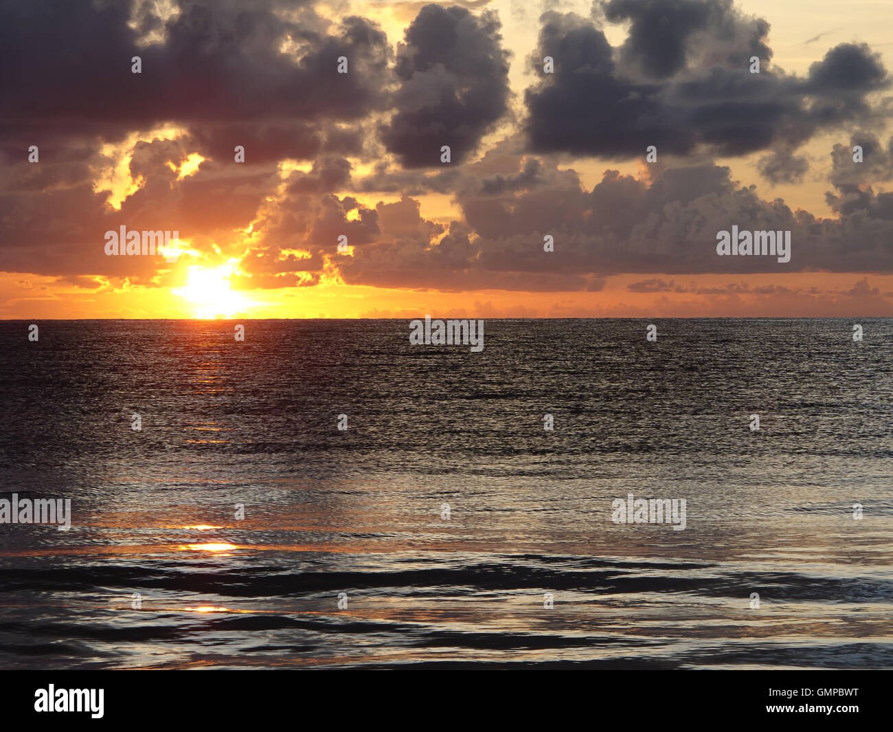 Ocean sunrise Stock Photo
