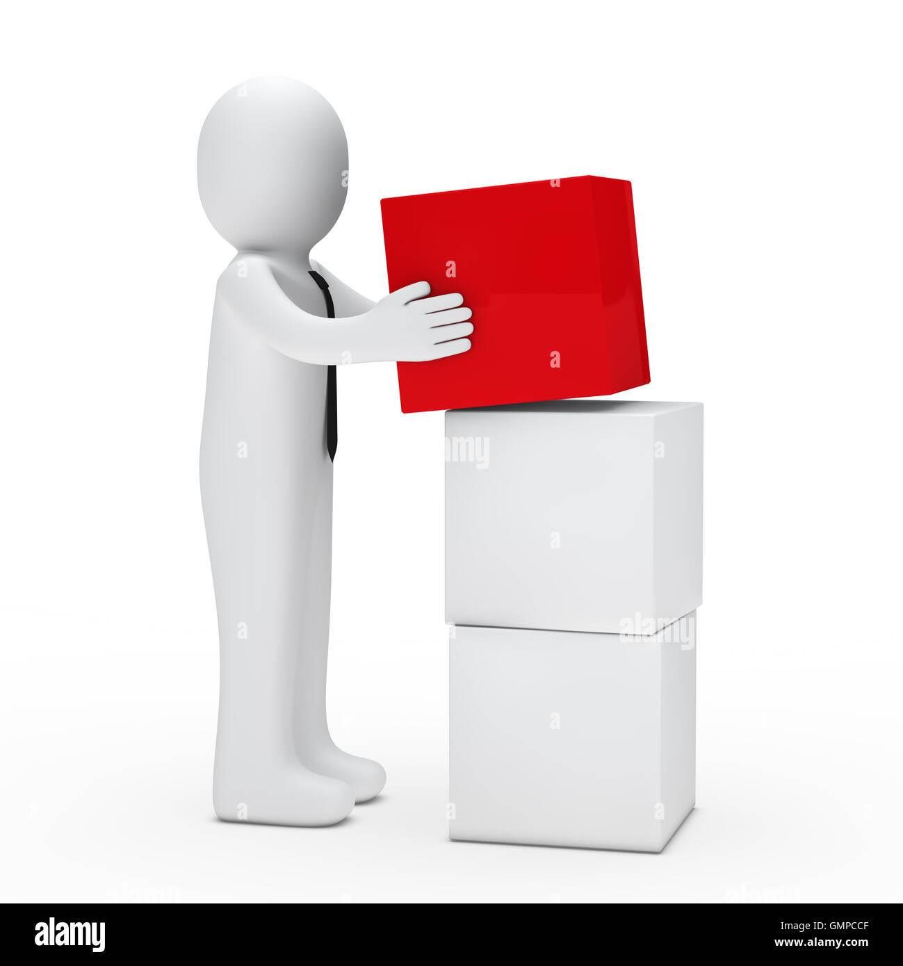 man hold red cube Stock Photo Alamy
