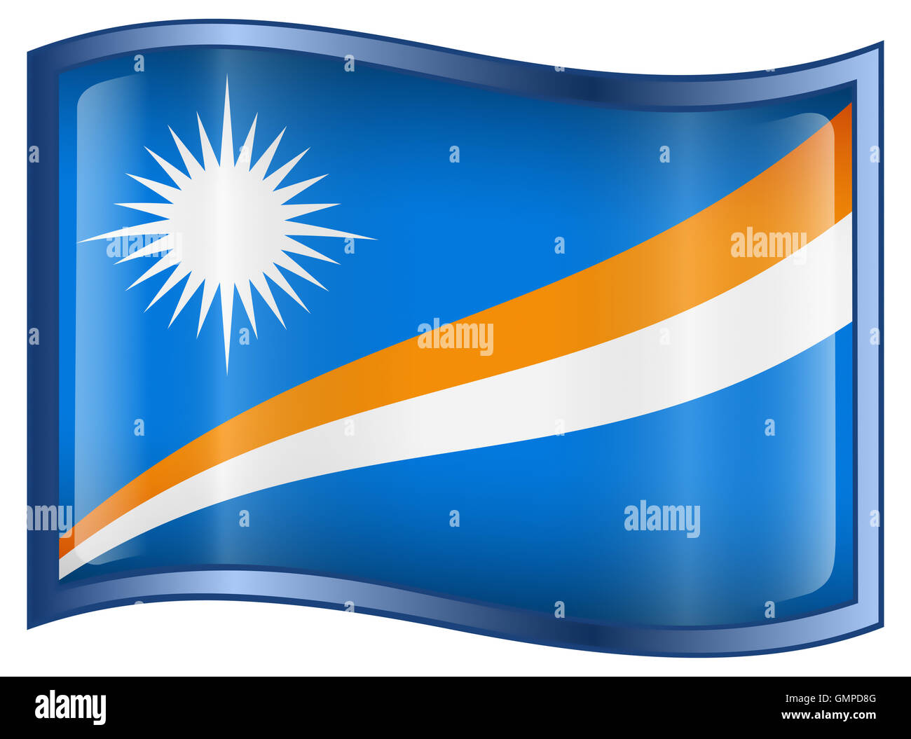 Marshall Islands Flag icon. Stock Photo