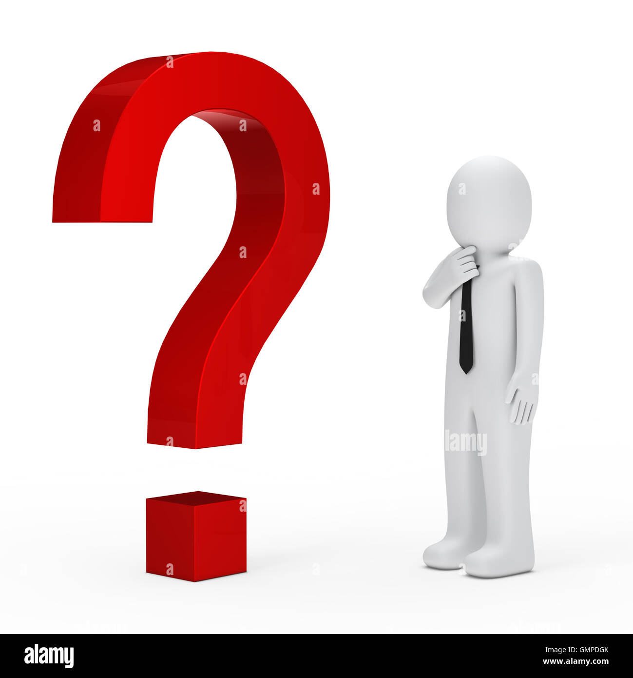 businessman red question mark Stock Photo