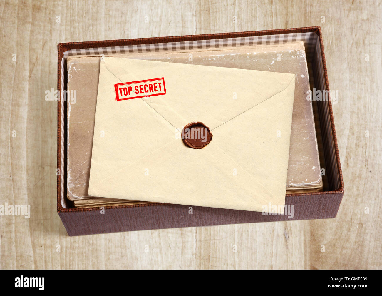 dorsal view of military top secret envelope with stamp Stock Photo Alamy