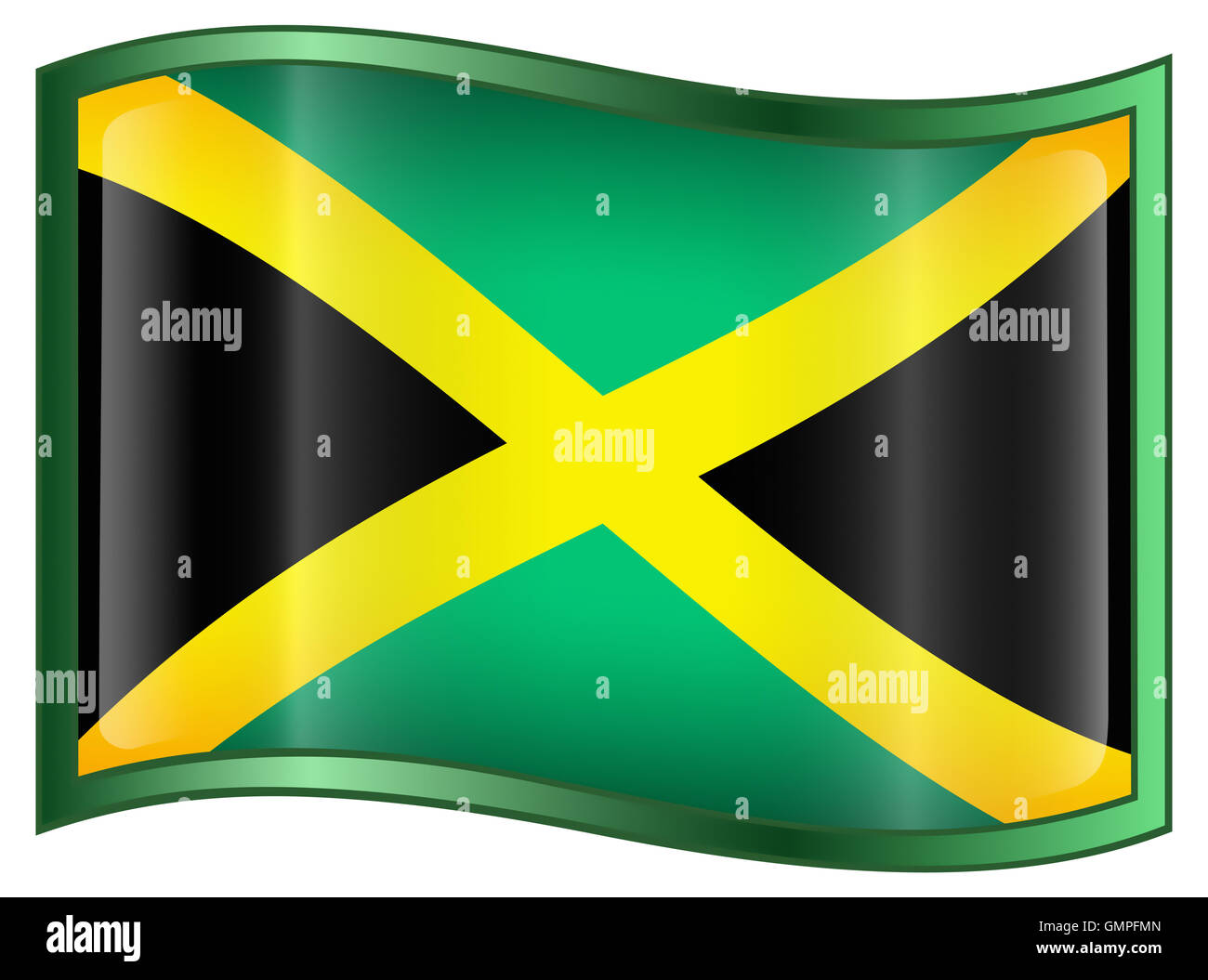 Jamaica Flag Icon Stock Photo