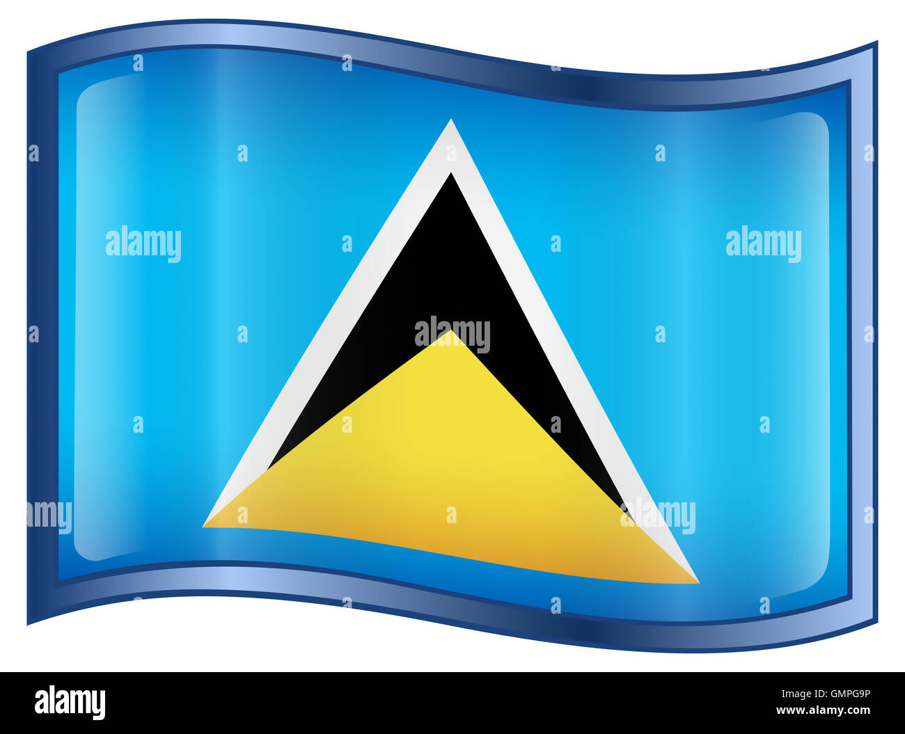 Saint Lucia flag icon. Stock Photo