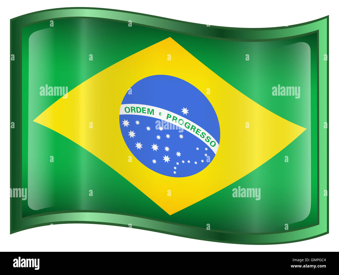 Brazil Flag Icon Stock Photo