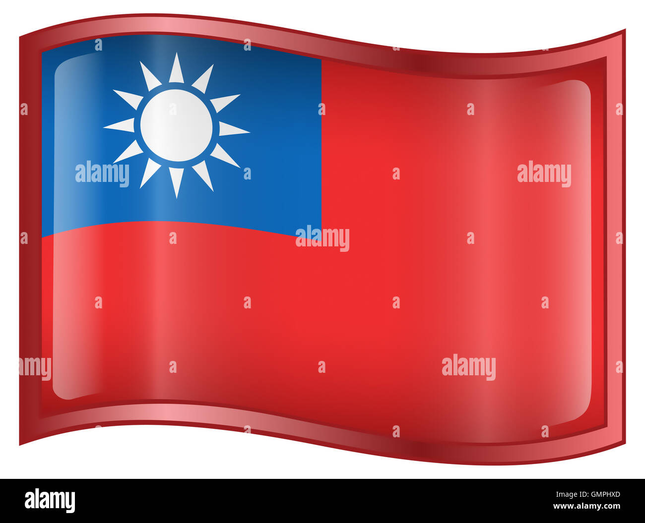 Taiwan Flag icon. Stock Photo