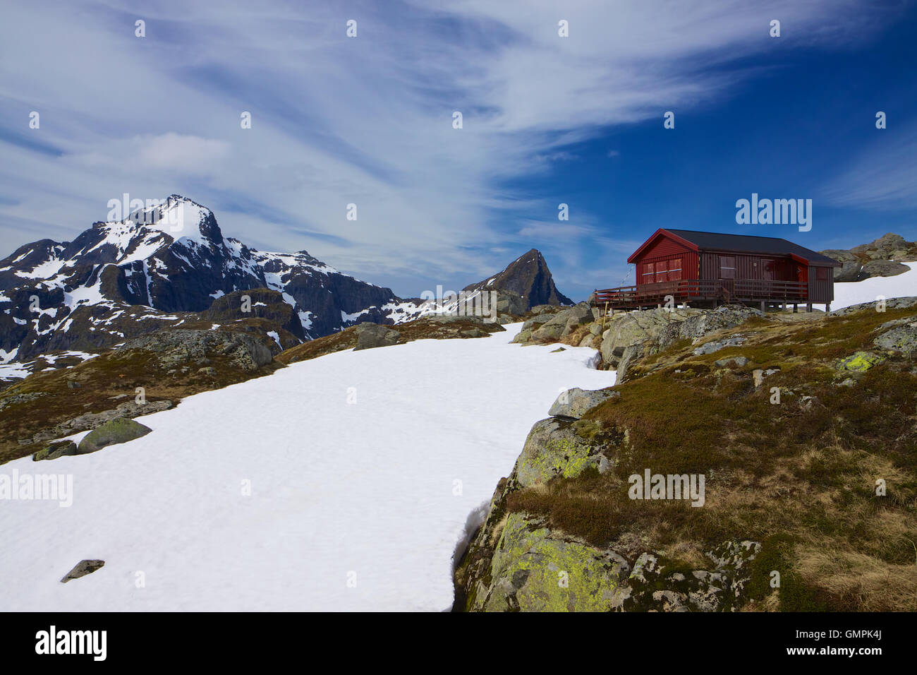 Norwegian mountain hut Stock Photo Alamy