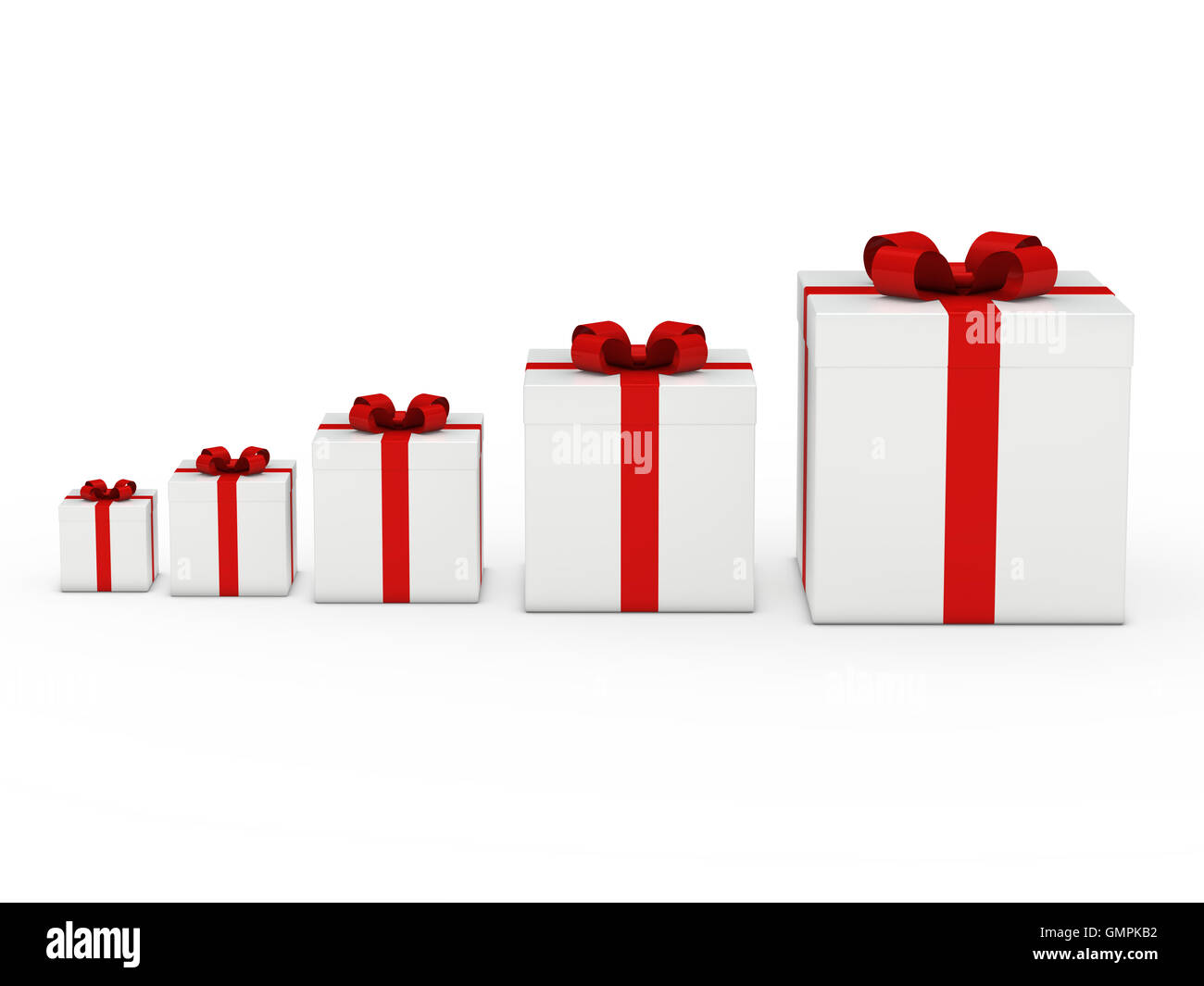 gift box white red ribbon Stock Photo - Alamy