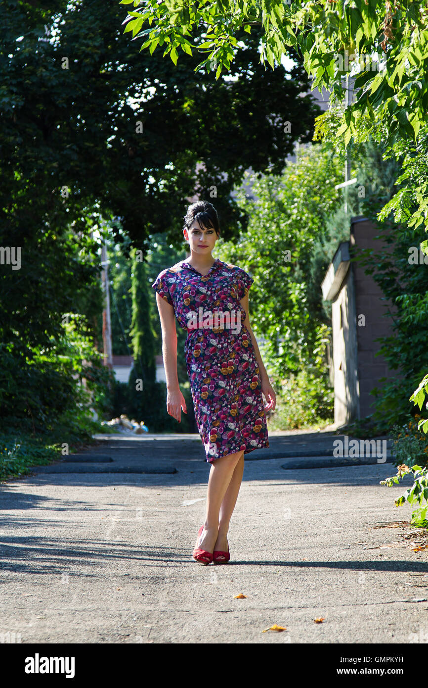 Fashion in the alley Stock Photo