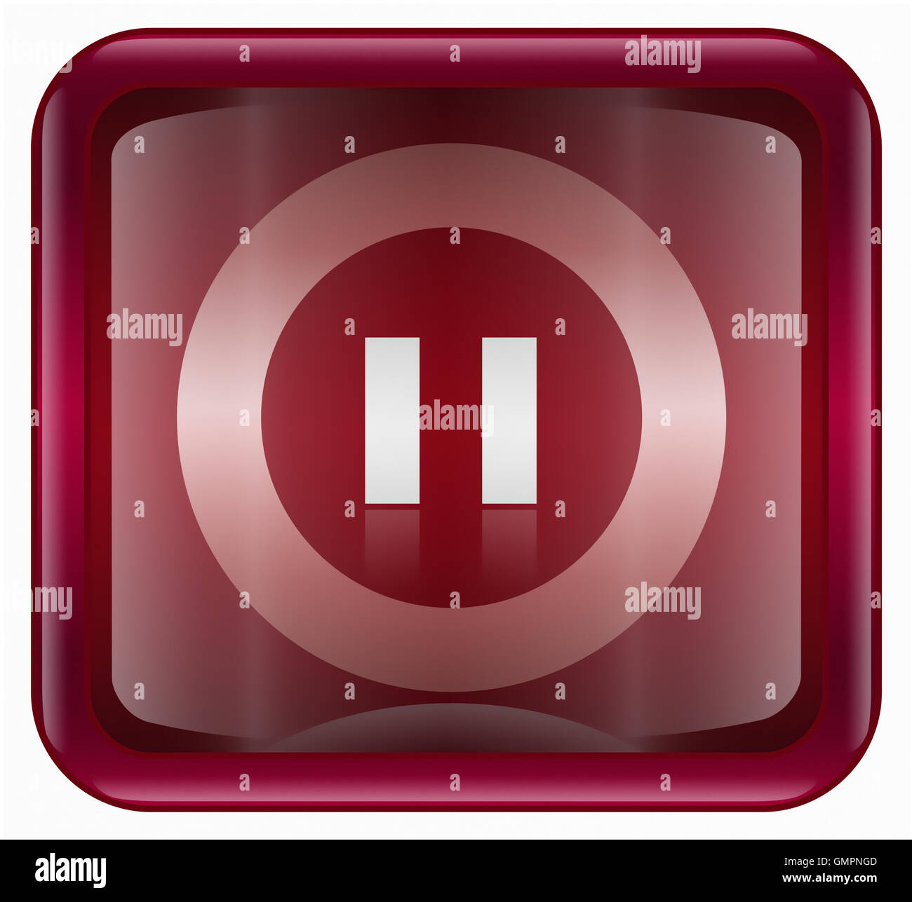 Pause icon dark red, isolated on white background Stock Photo - Alamy