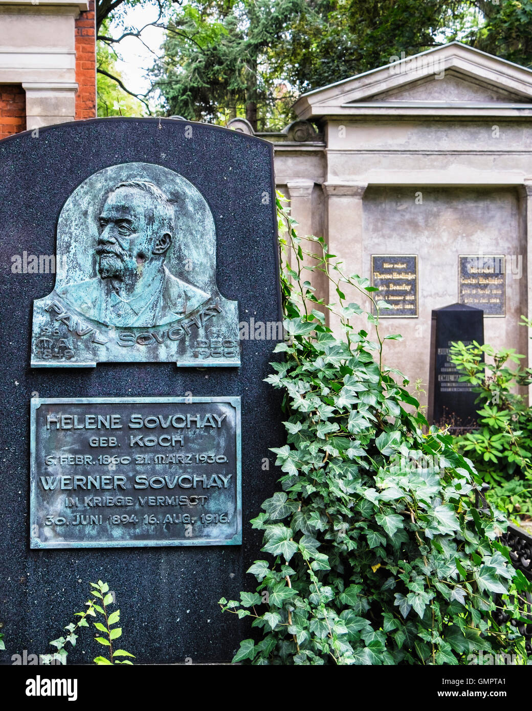 Graves & grave stones in the St. Hedwig Cemetery, Alter Domfriedhof St ...