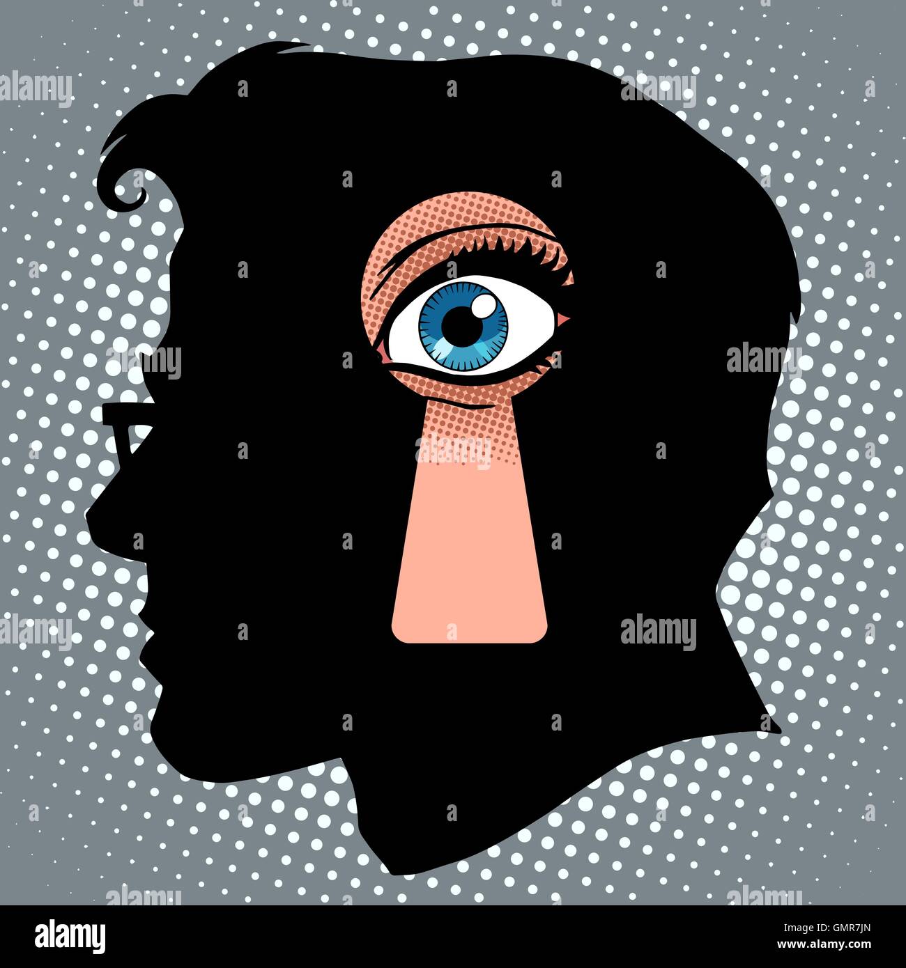 Secret thoughts of espionage Stock Vector