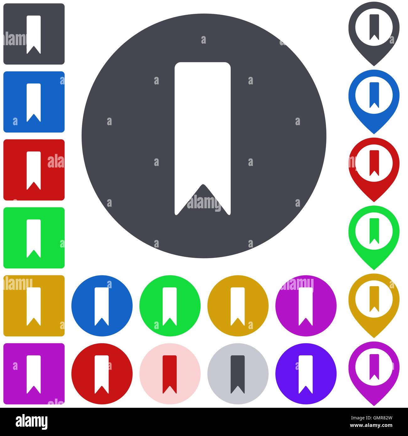 Color bookmark icon set Stock Vector Image & Art - Alamy