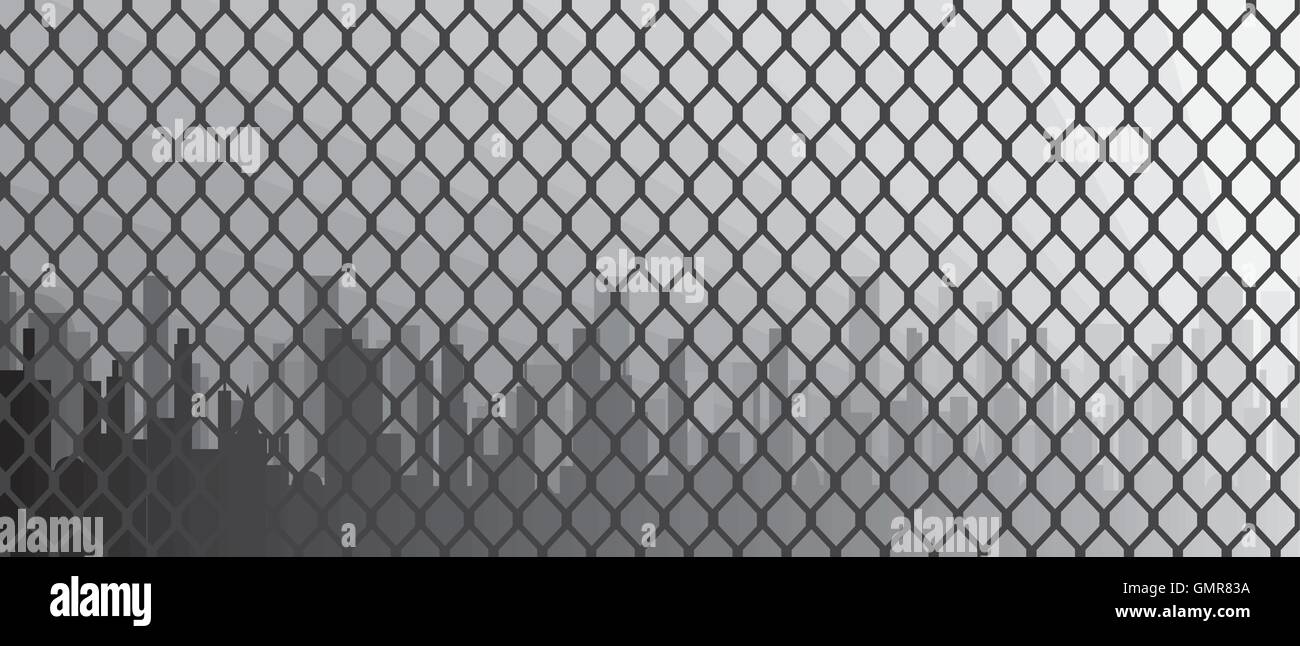 Chain Link Fence Stock Vector