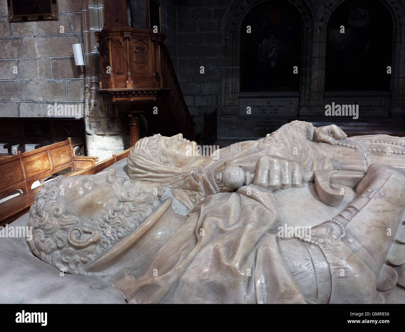 Impressive marble tomb of medieval kings Stock Photo