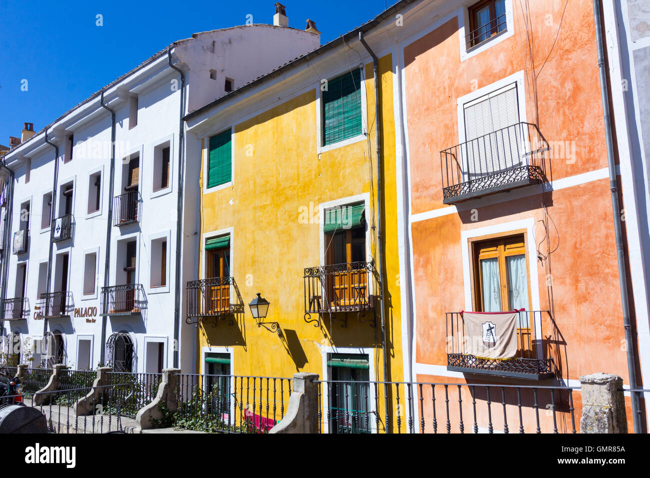 Typical colorful houses in the city of Cuenca, Spain Stock Photo
