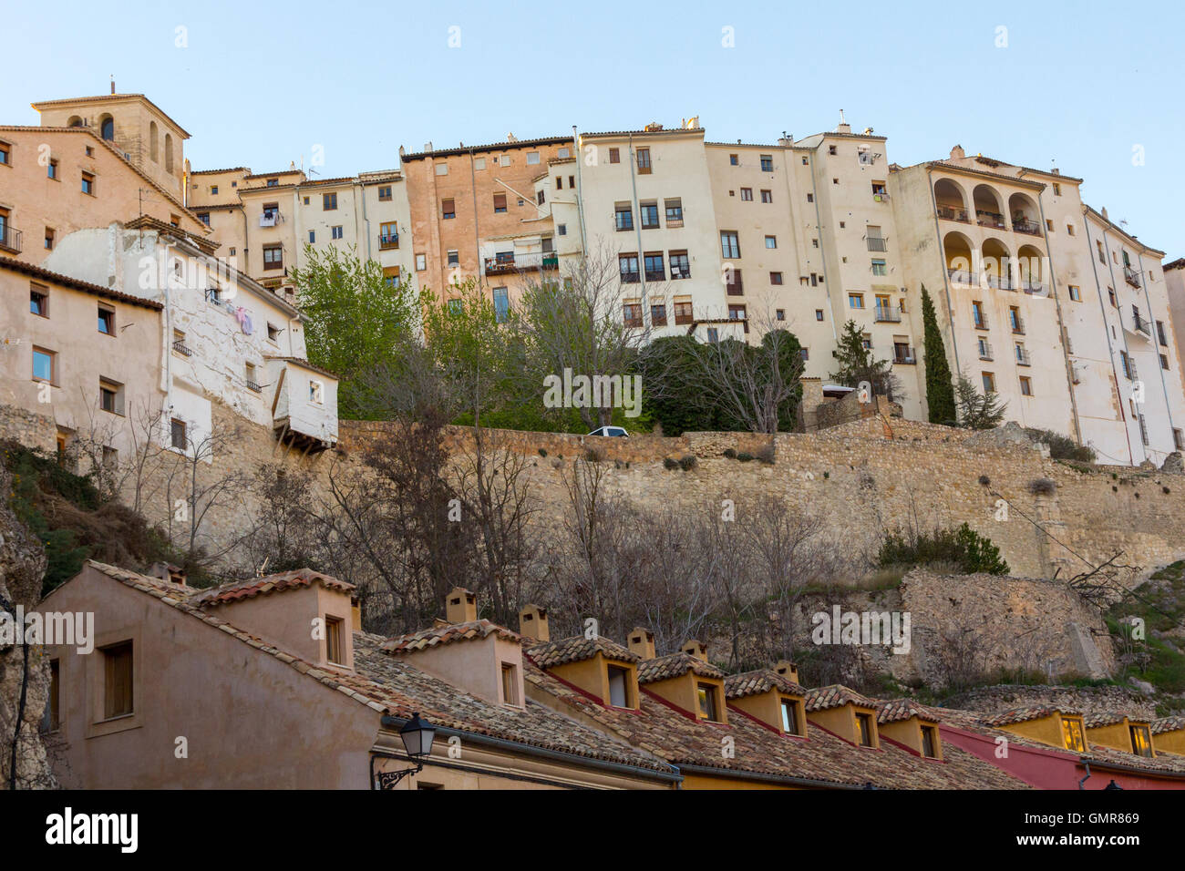 Typical houses along the precipice of the city of Cuenca, Spain Stock Photo