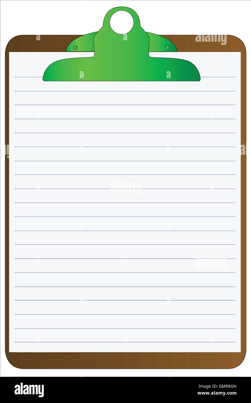 Clipboard And Lined Paper Stock Vector