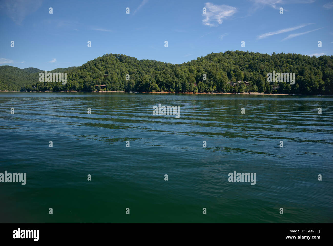 Scenic Nantahala Lake located in Macon County, North Carolina Stock