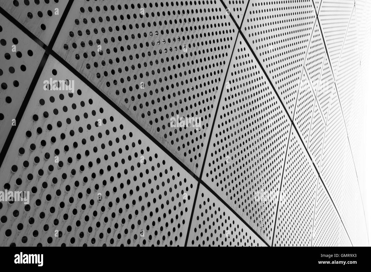 SEOUL, SOUTH KOREA - AUGUST 14, 2016: Part of a wall at Dongdaemun Design Plaza roof in Seoul, designed by Zaha Hadid. Photo tak Stock Photo