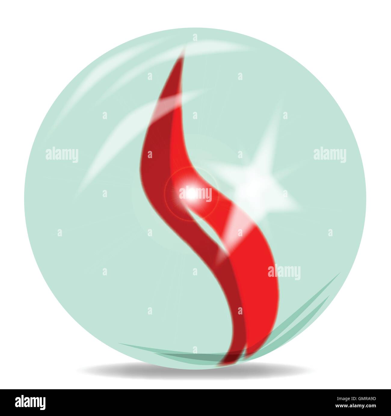 Red Glass Marble Stock Vector