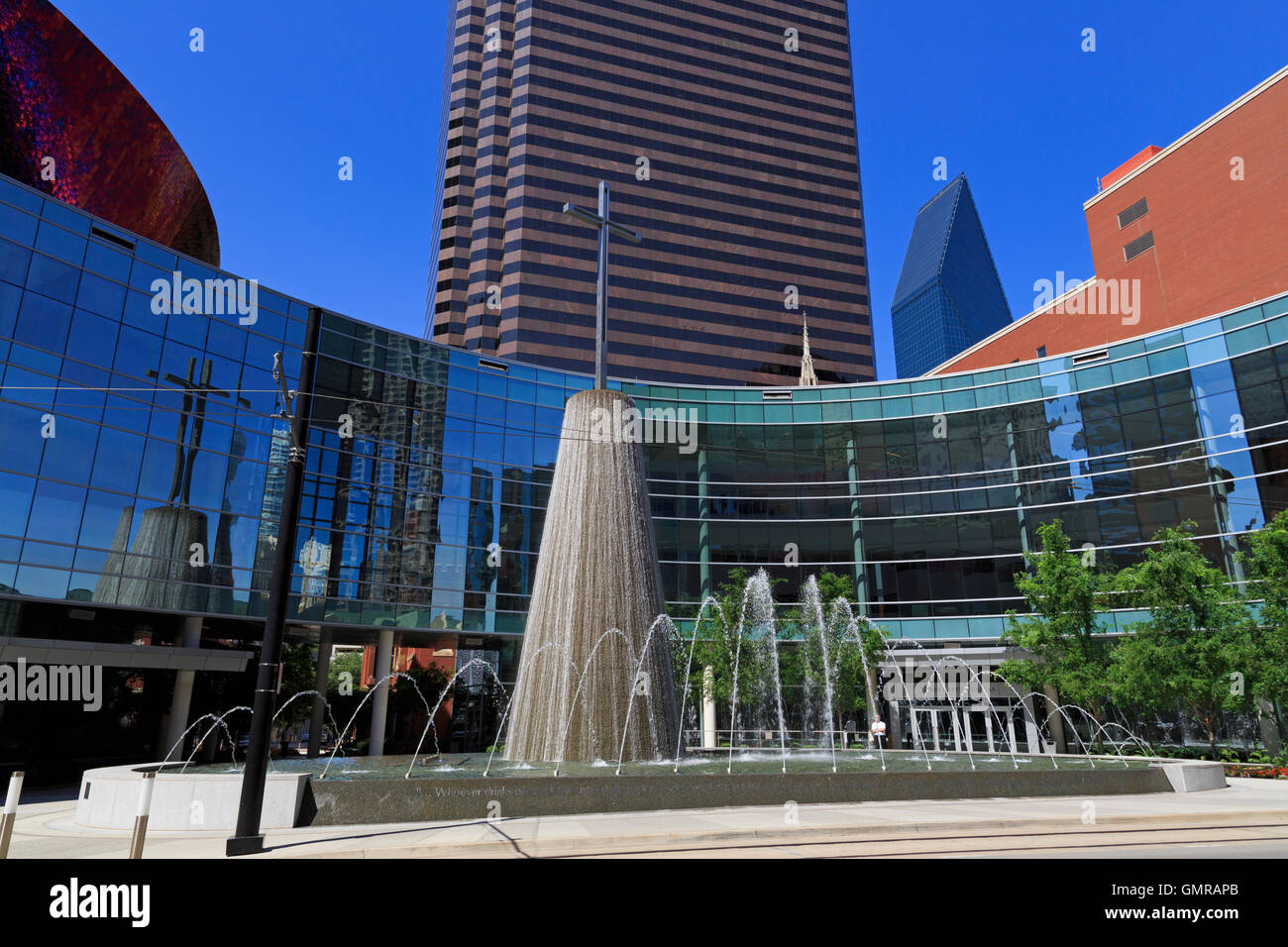Jeffress Fountain Plaza, First Baptist Worship Center, Dallas, Texas, USA Stock Photo