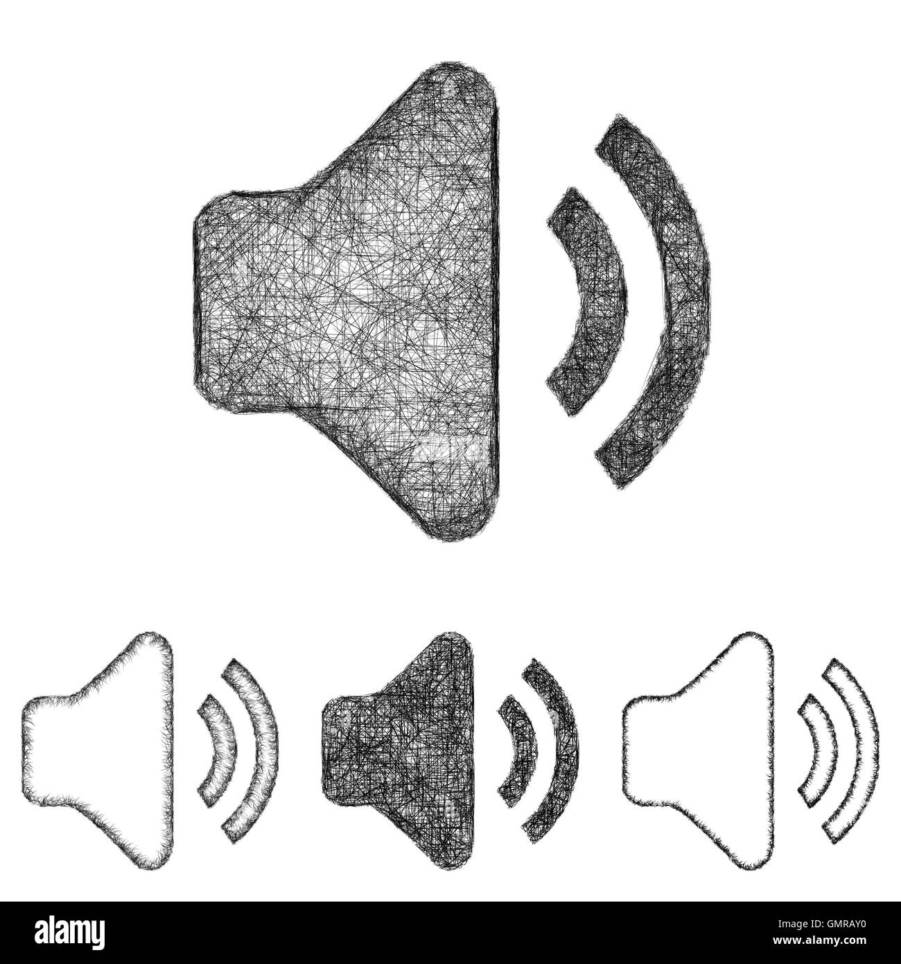 Volume icon set sketch line art Stock Vector Image & Art Alamy