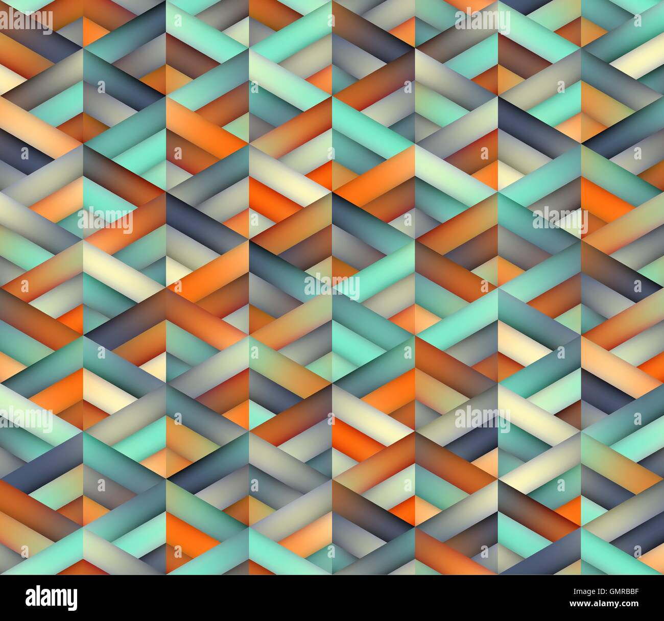 Vector Seamless Triangle Grid Teal Orange Color Shades Gradient ...