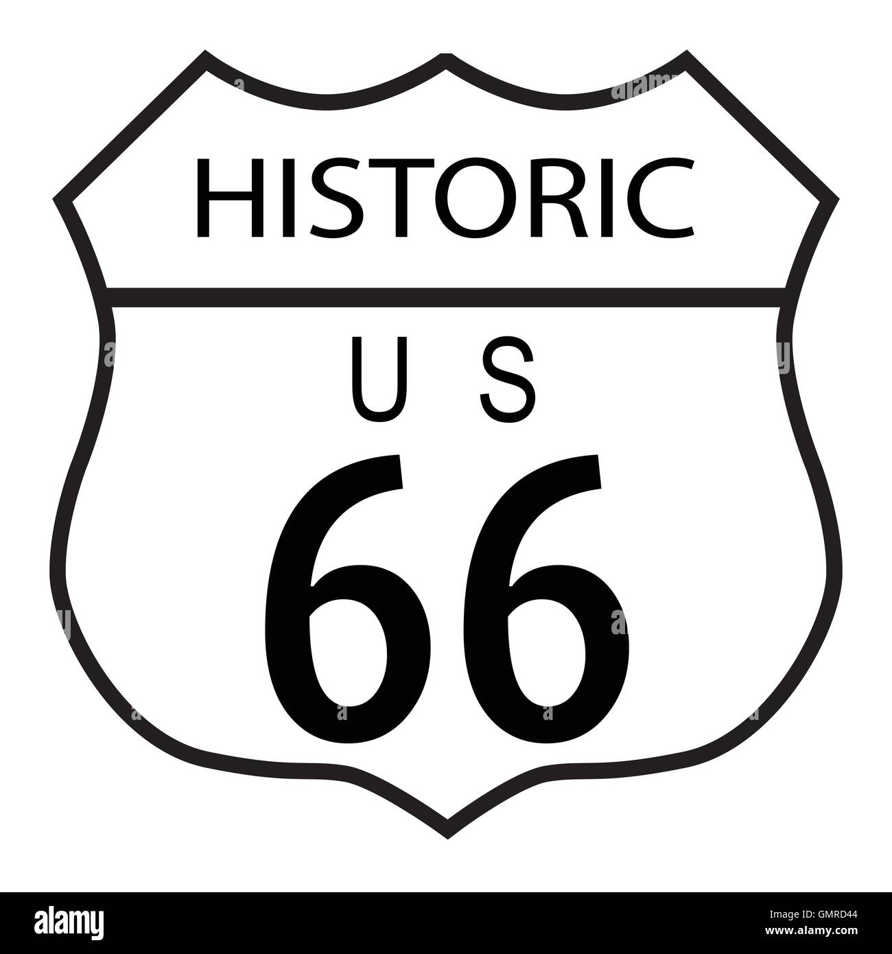 Route 66 Historic Stock Vector