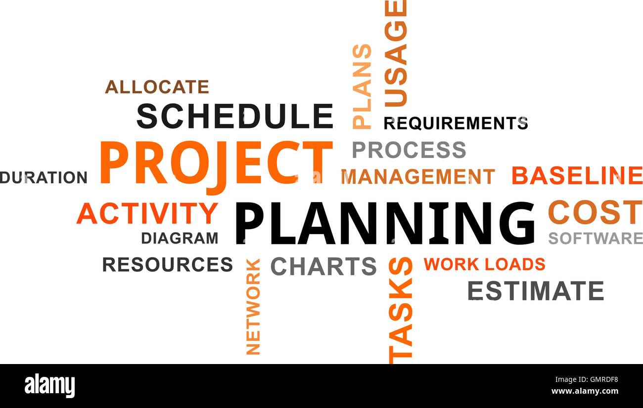 word cloud - project planning Stock Vector