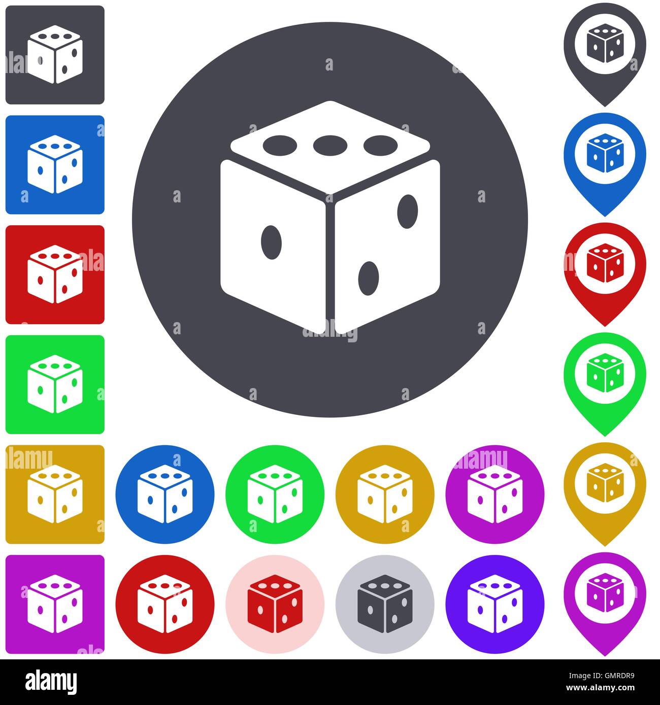 Color dice icon set Stock Vector Image & Art Alamy