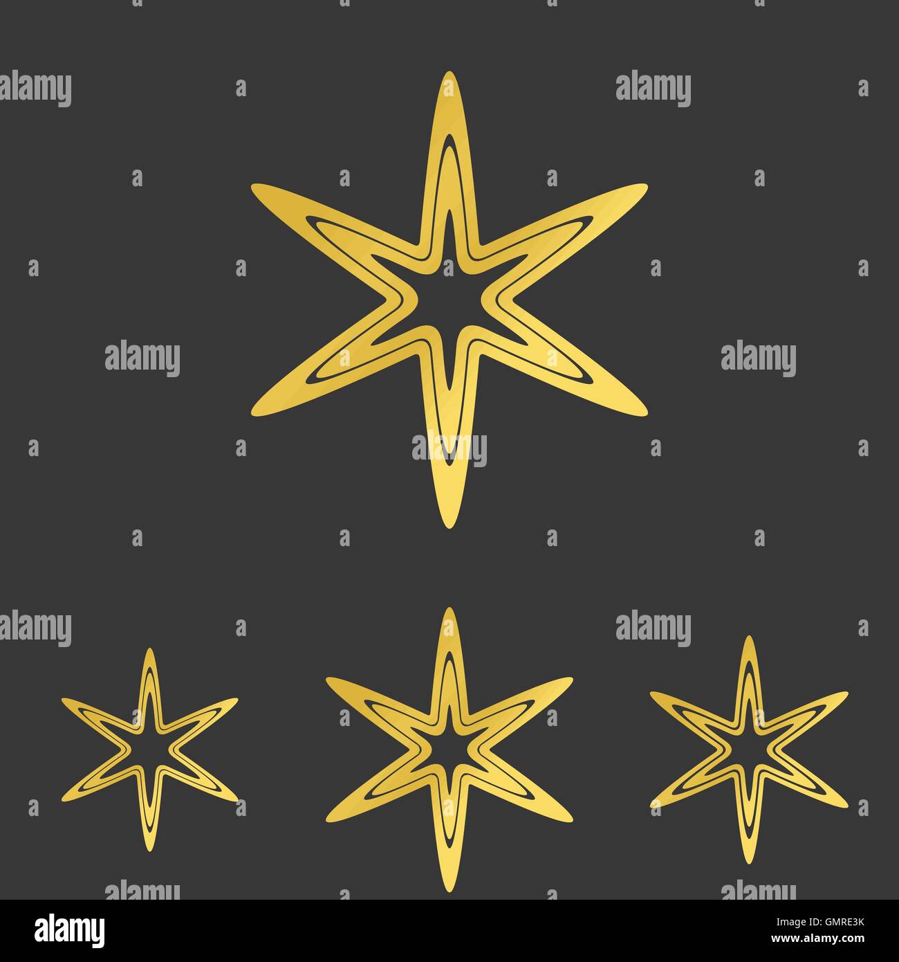 Golden line star logo design set Stock Vector Image & Art - Alamy